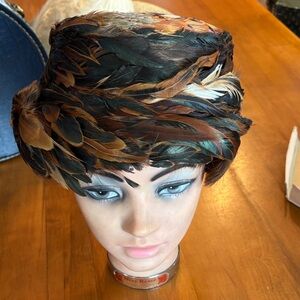 Intake colorful feather hat